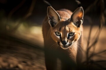 Obraz premium Agile Caracal, created with Generative AI technology