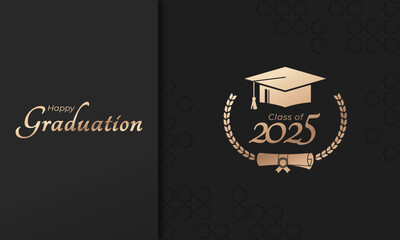 Class of 2025 Year Graduation of Decorate Congratulation with Laurel Wreath for School Graduates