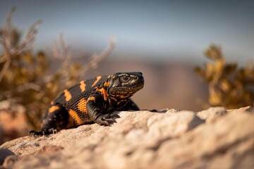 Intriguing Gila Monster Crawling Through the American Southwest, created with Generative AI technology