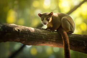 Adorable Kinkajou in the Tropical Rainforest, created with Generative AI technology