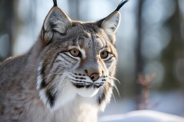 Obraz premium Elusive Lynx, created with Generative AI technology