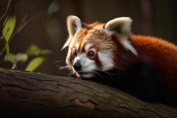 Adorable Red Panda in the Himalayan Forest, created with Generative AI technology