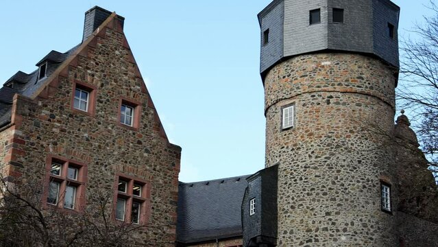 historical buildings in the city giessen in germany 4k 30fps video