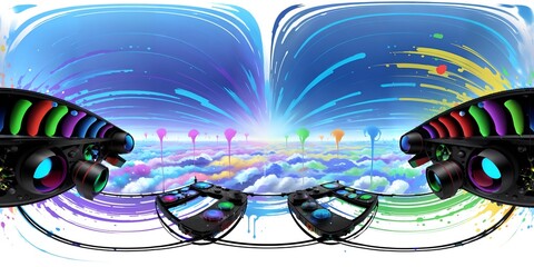 Obraz premium A pair of speakers sitting on top of each other