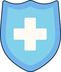 Obraz premium Protection Shield Medical Healthcare Immune Help Flat Black Sticker