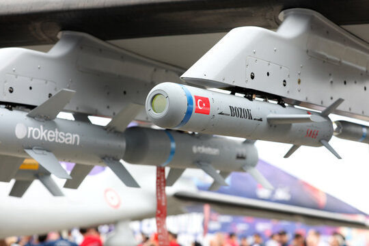 Samsun, Turkey - September 04, 2022: Turkish defense industry begins mass production of Bozok laser-guided munitions for drones
