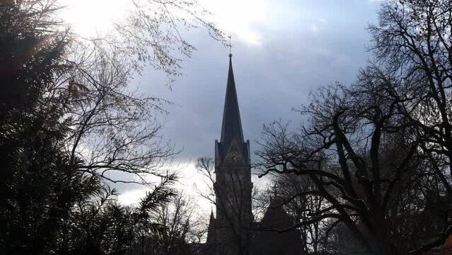 historical buildings in the city giessen in germany 4k 30fps video