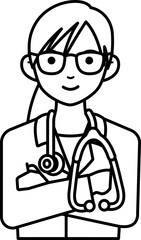 Avatar Woman Doctor Hospital Medical Clinic Profile Treatment LIne