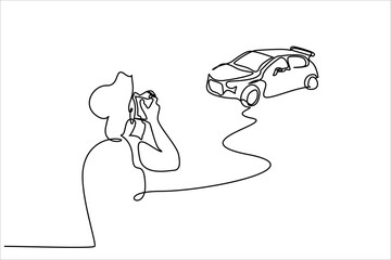 photographer race car focus takes photo recording