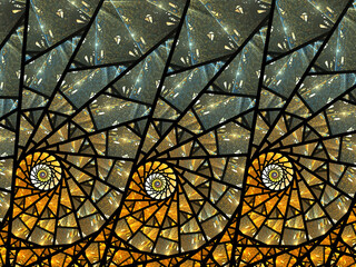 Spiral mosaic fractal pattern