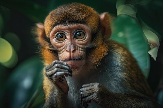 monkey's proboscis or a nasalis larva. Generative AI