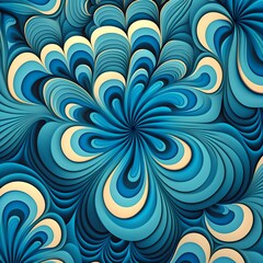 Fototapeta na wymiar blue floral pattern with flowers