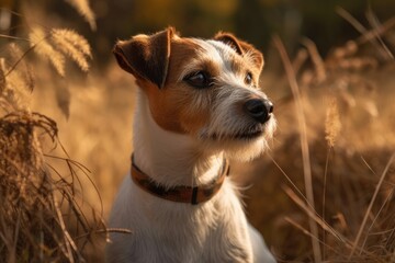 Jack Russell Terrier dog breed on the search. Generative AI