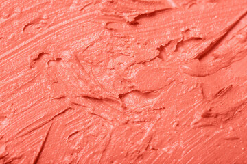 Closeup view of coral clay texture as background