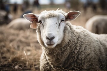 Farmhouse sheep. Generative AI