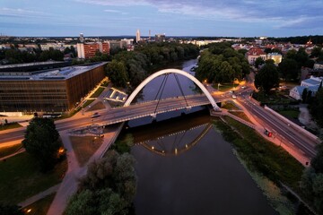 Fototapeta premium Bridge across the river, Tartu