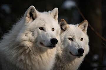 An Arctic Wolf pair. Generative AI