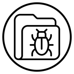 infected folder line icon