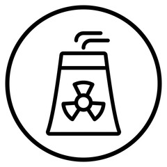 nuclear plant line icon