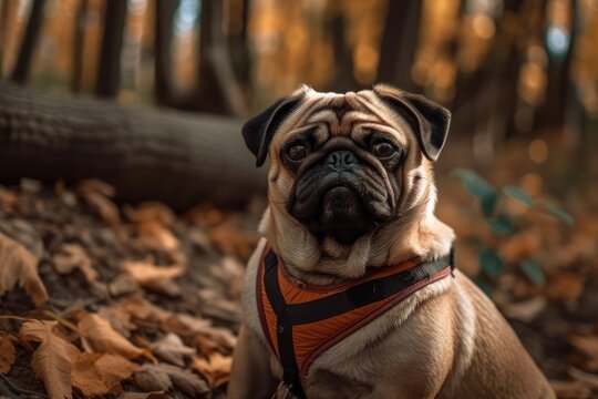 a picture of a seated pug. Generative AI
