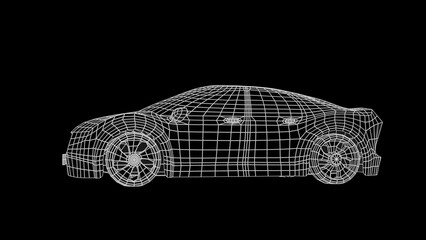 Naklejka premium car wireframe 3d