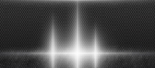 The spotlight shines on the stage. light from a lamp or spotlight. special effects on transparent background. Vector illustration