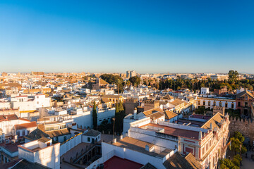 View of the historic center of Seville from the top of the Cathedral of Seville