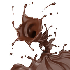 Chocolate  splasht png file , 3D Rendering, 3D illustration