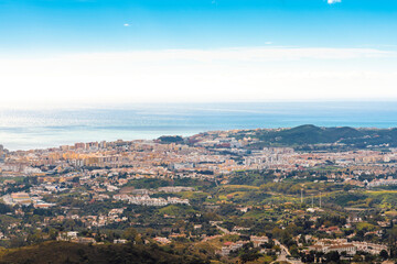 Mijas historic old white town and surrounding village in Andalusia in Spain