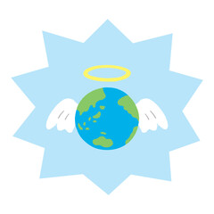 地球_アジア・オセアニア・アメリカ_天使の輪_バクダン水色_主線無し