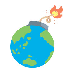 地球_アジア・オセアニア・アメリカ_爆弾_導火線_主線無し