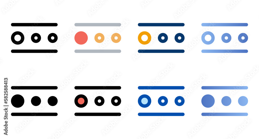 Poster pagination icons in different style. pagination icons. different style icons set. vector illustratio