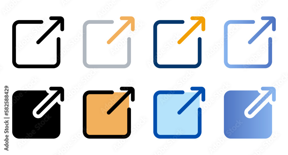 Poster maximize icons in different style. maximize icons. different style icons set. vector illustration