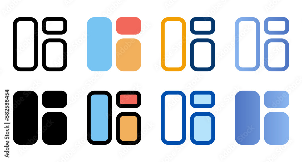 Poster grid icons in different style. grid icons. different style icons set. vector illustration