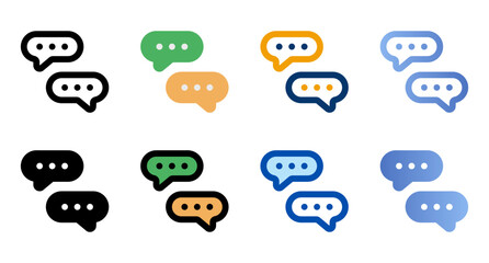 Chat icons in different style. Chat icons. Different style icons set. Vector illustration