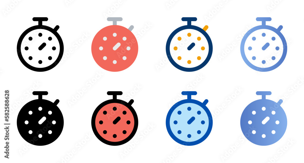Poster countdown icons in different style. countdown icons. different style icons set. vector illustration