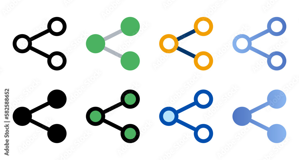 Poster share icons in different style. share icons. different style icons set. vector illustration