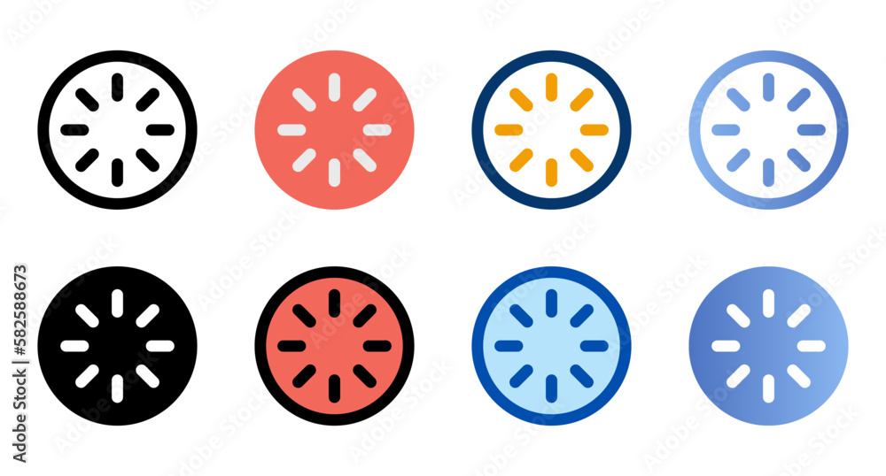 Poster loading icons in different style. loading icons. different style icons set. vector illustration