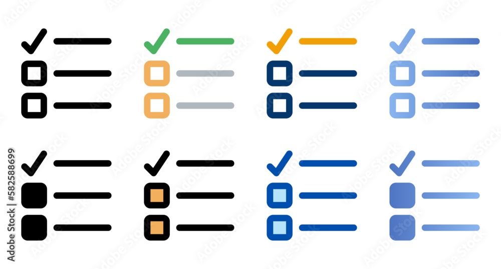 Aufkleber checklist icons in different style. checklist icons. different style icons set. vector illustration