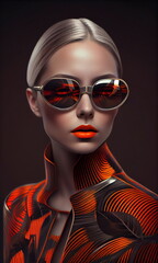 Beautiful woman. sunglasses. Fashion concept art for tv commercials, movie costumes and music album covers.