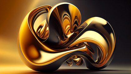 Melted gold abstract on dark background