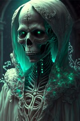 Female Zombie Wearing a Dress Generative AI