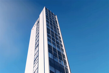 Obraz premium Isolated white building in a blue sky background architecture design concept made by generative ai