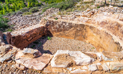 View of the historical site of Lavrion Ancient Silver Mines