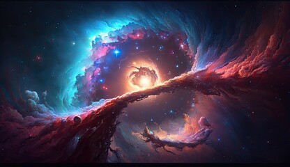 Galaxy milky way stars other dimension cloud space explosion background AI Generated