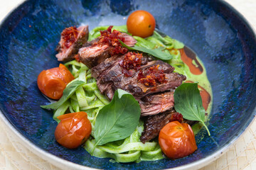 Noodles with fried duck
