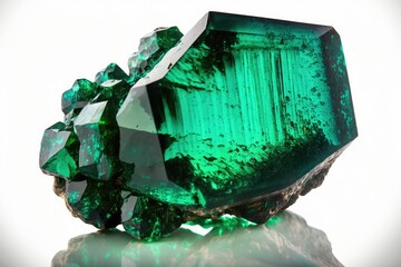 Beautiful green Emerald crystals. Generative AI