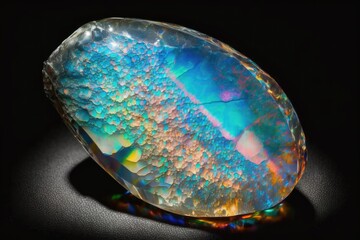 Opal crystal mineral. Generative AI