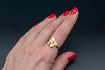 Fancy ring background, old vintage jewelry concept, promotional photo for an online jewelry store	