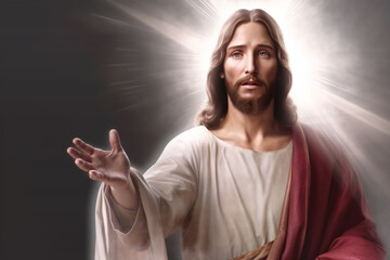 Jesus Christ. Eternal God, in whom mercy is endless. Divine Mercy. Generative AI - obrazy, fototapety, plakaty